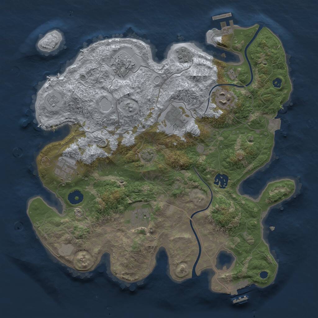 Rust Map: Procedural Map, Size: 3300, Seed: 1520271030, 12 Monuments