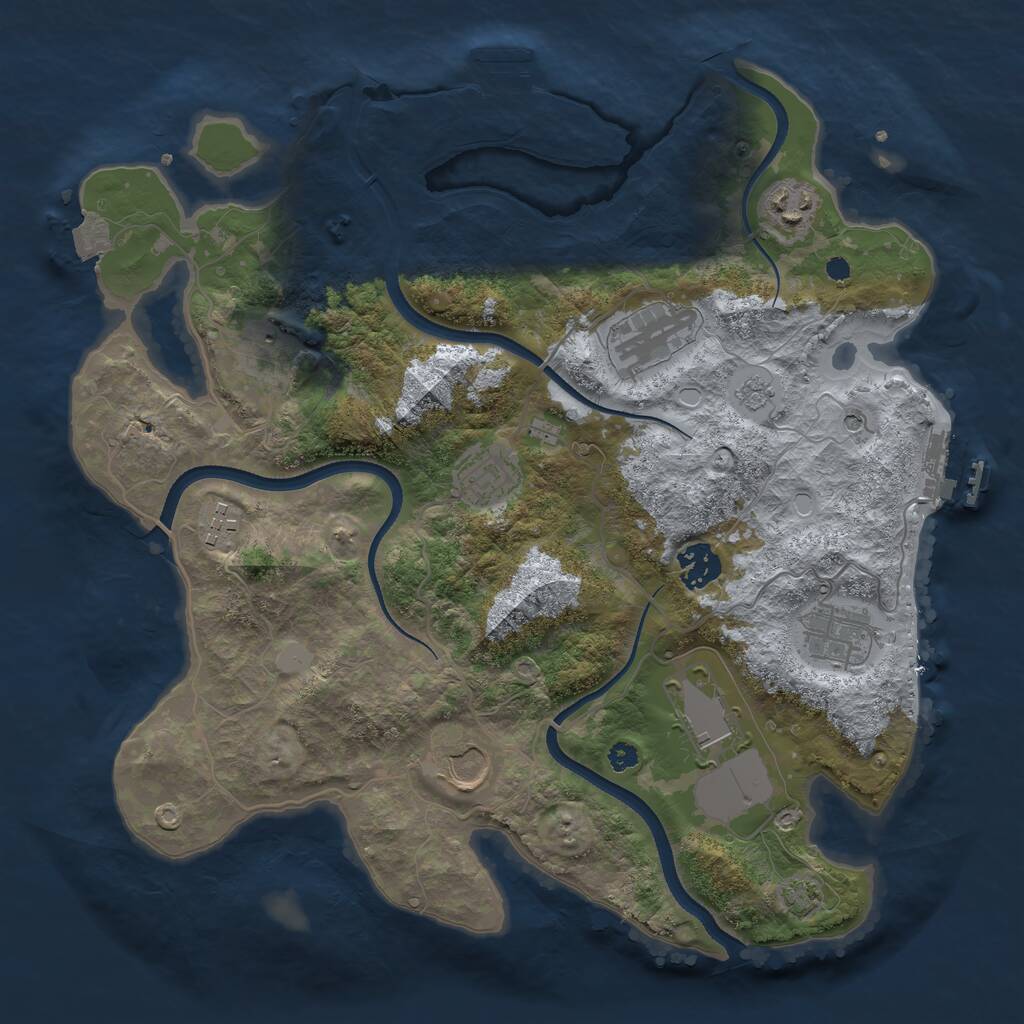 Rust Map: Procedural Map, Size: 3500, Seed: 1662581864, 15 Monuments