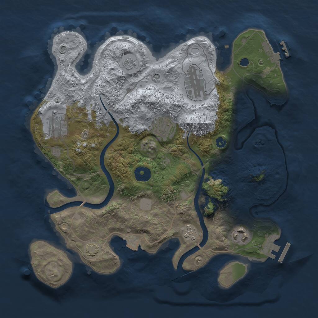 Rust Map: Procedural Map, Size: 3000, Seed: 87544, 11 Monuments