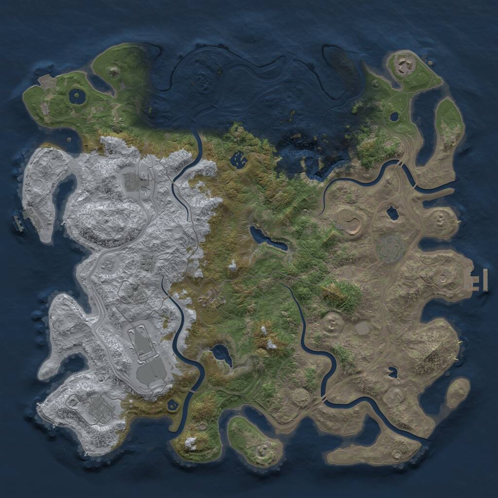 Rust Map: Procedural Map, Size: 4500, Seed: 1123445, 15 Monuments