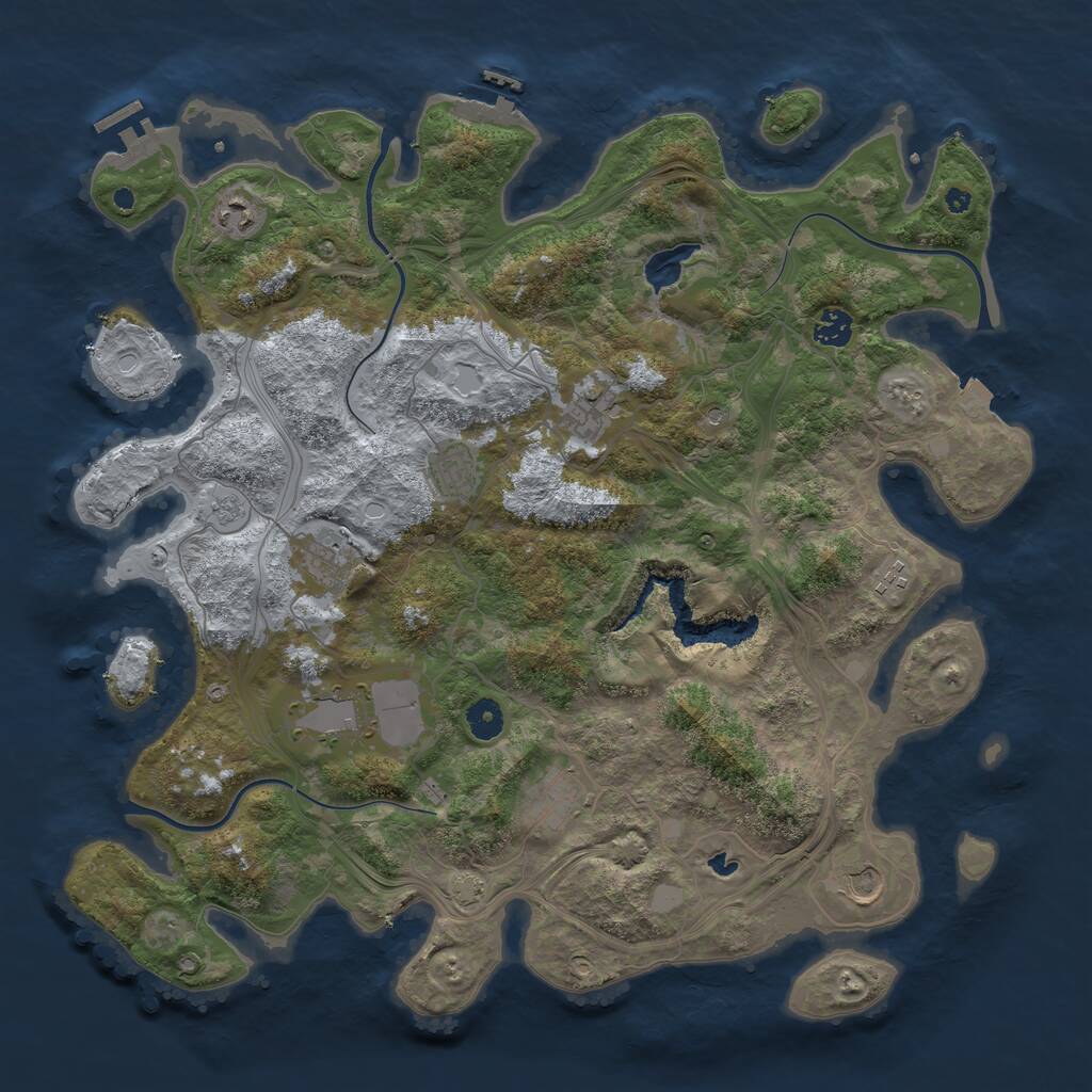 Rust Map: Procedural Map, Size: 4250, Seed: 2118663255, 15 Monuments