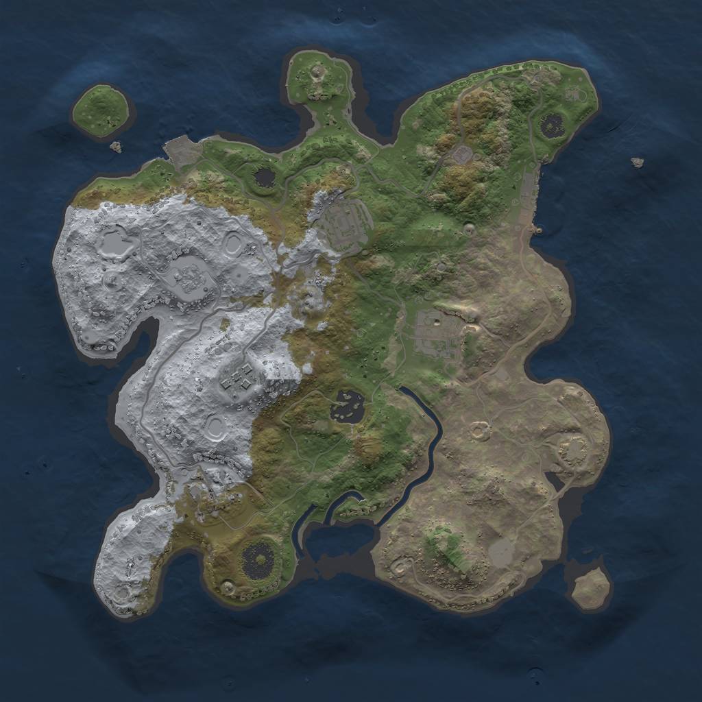 Rust Map: Procedural Map, Size: 3000, Seed: 3504281, 11 Monuments