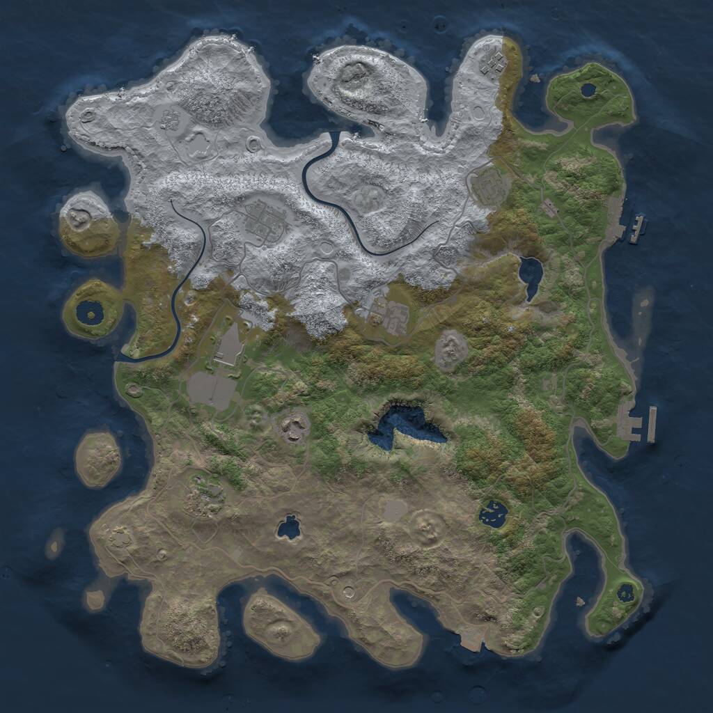 Rust Map: Procedural Map, Size: 4000, Seed: 824720286, 14 Monuments