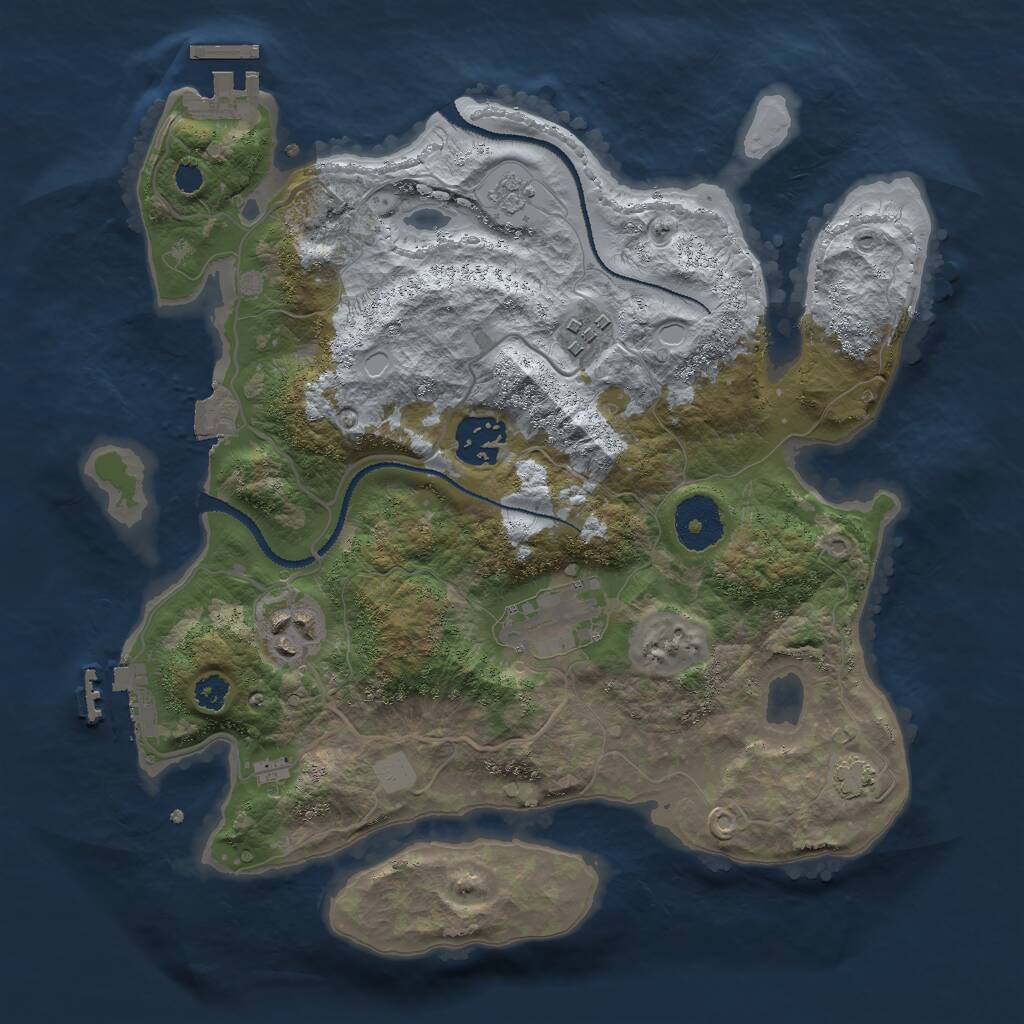 Rust Map: Procedural Map, Size: 3000, Seed: 685977817, 9 Monuments