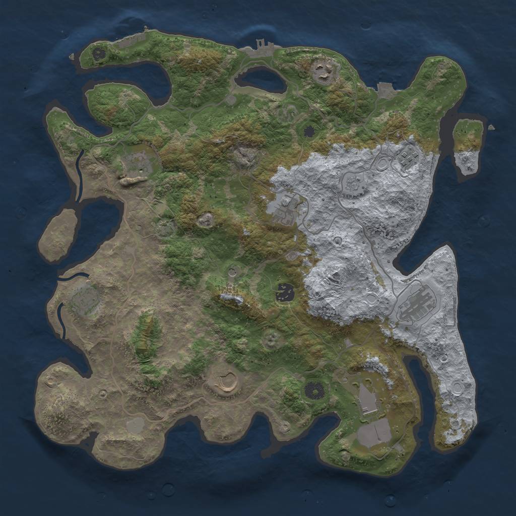 Rust Map: Procedural Map, Size: 4000, Seed: 20240507, 17 Monuments