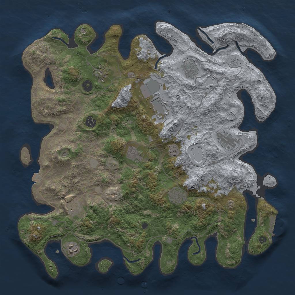 Rust Map: Procedural Map, Size: 4000, Seed: 95328752, 17 Monuments