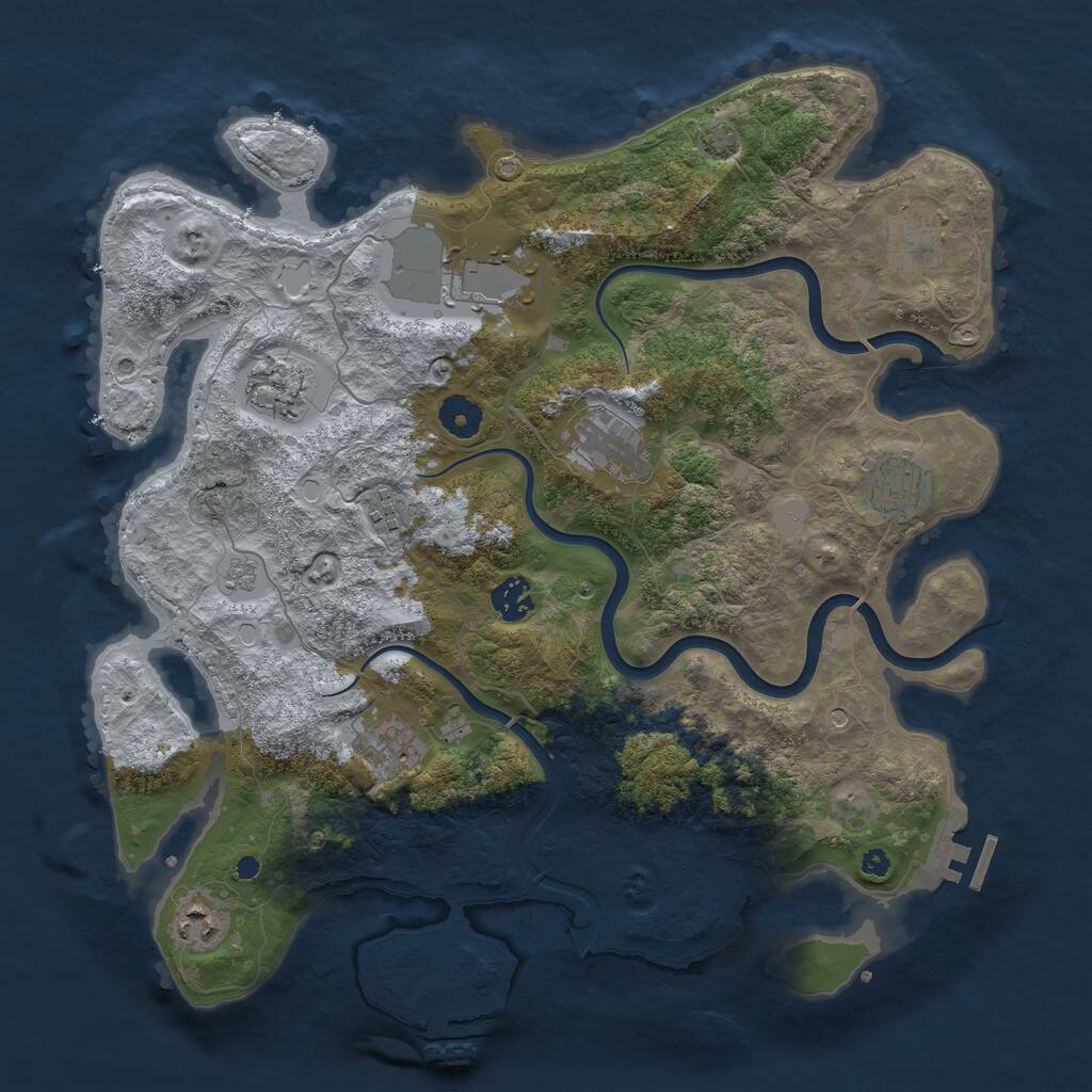 Rust Map: Procedural Map, Size: 3850, Seed: 35003937, 15 Monuments