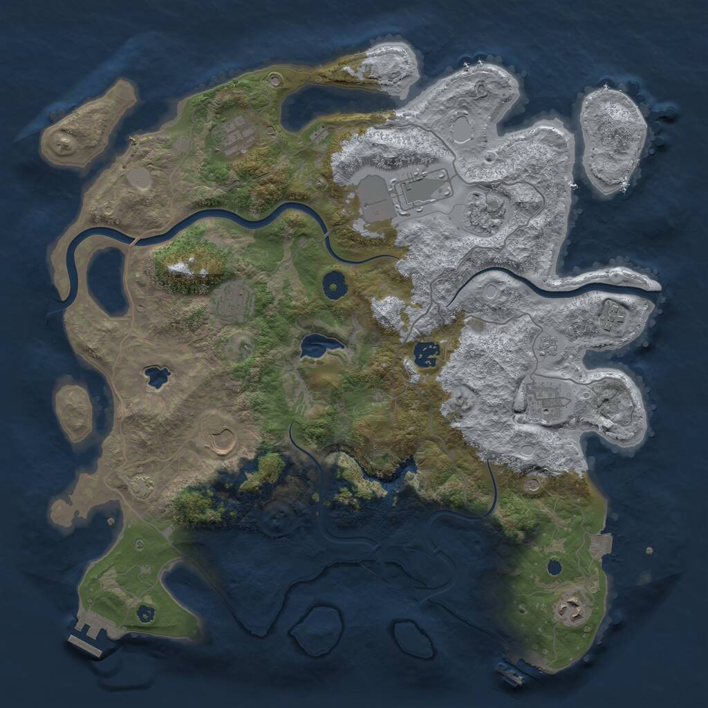 Rust Map: Procedural Map, Size: 4000, Seed: 40123, 15 Monuments