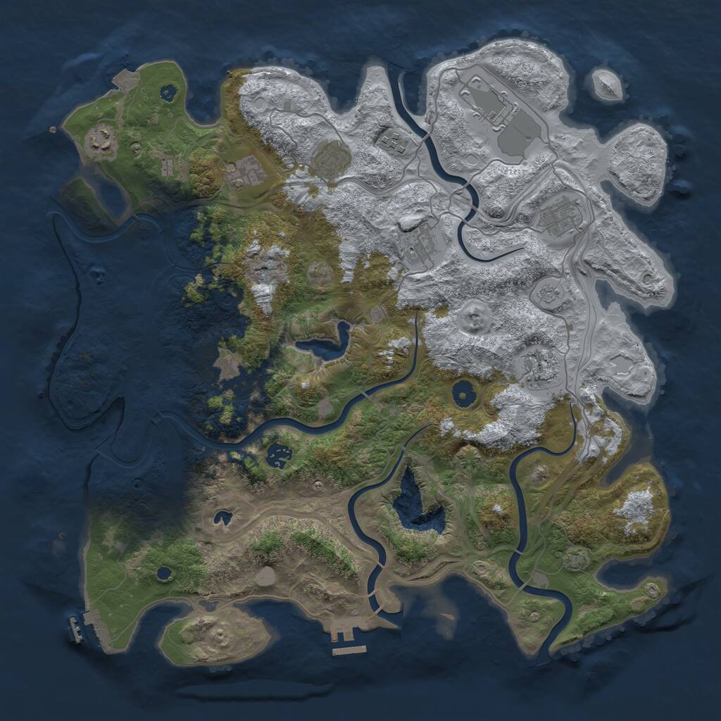 Rust Map: Procedural Map, Size: 4300, Seed: 8501825, 16 Monuments