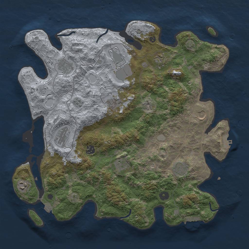 Rust Map: Procedural Map, Size: 4000, Seed: 1503147451, 19 Monuments