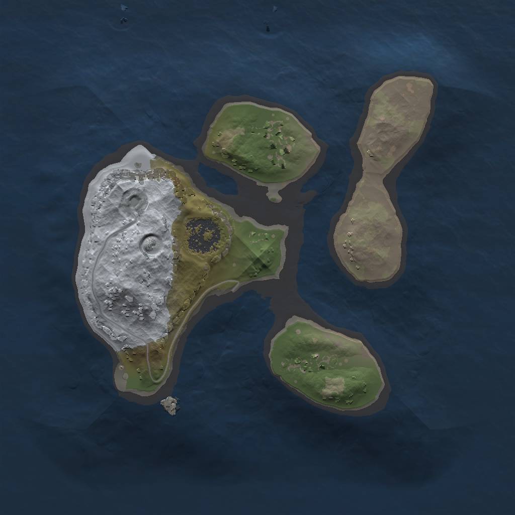 Rust Map: Procedural Map, Size: 1500, Seed: 3648, 3 Monuments