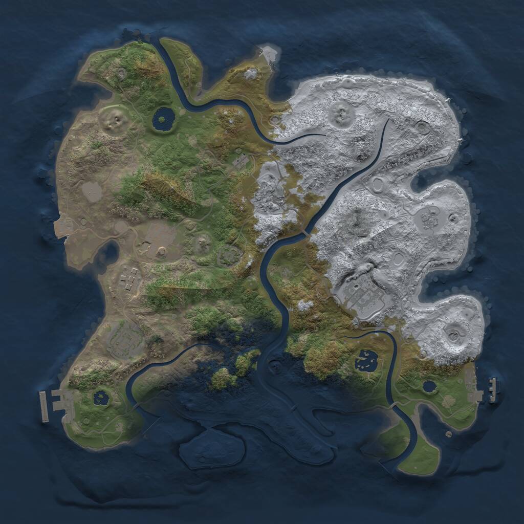Rust Map: Procedural Map, Size: 3400, Seed: 14660167, 12 Monuments