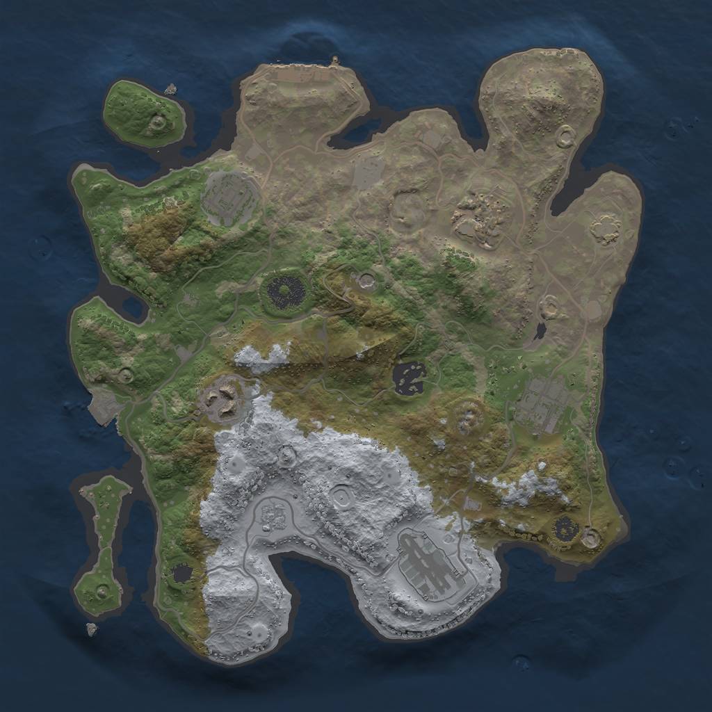 Rust Map: Procedural Map, Size: 3000, Seed: 653099241, 13 Monuments