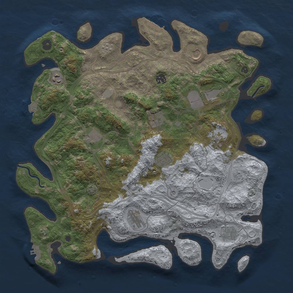 Rust Map: Procedural Map, Size: 4250, Seed: 10776, 19 Monuments