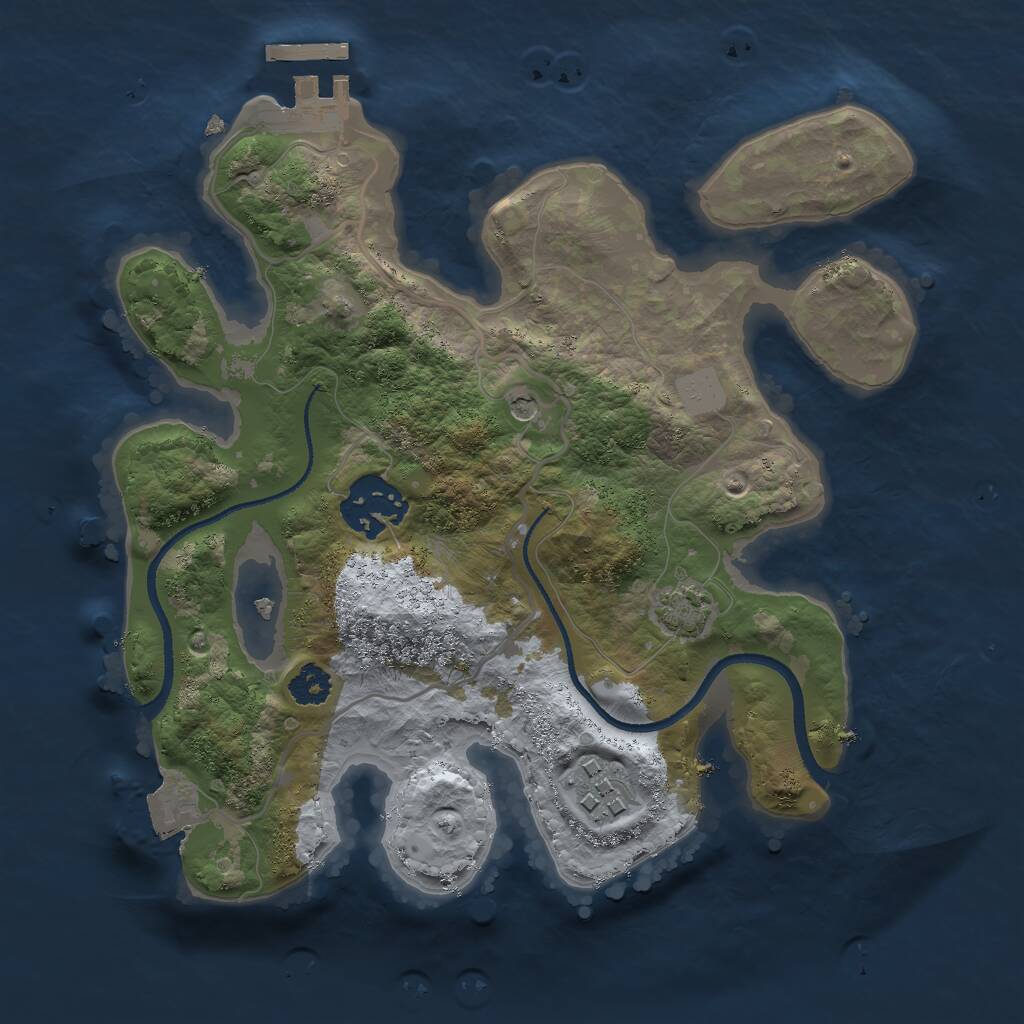 Rust Map: Procedural Map, Size: 2500, Seed: 2041831398, 6 Monuments