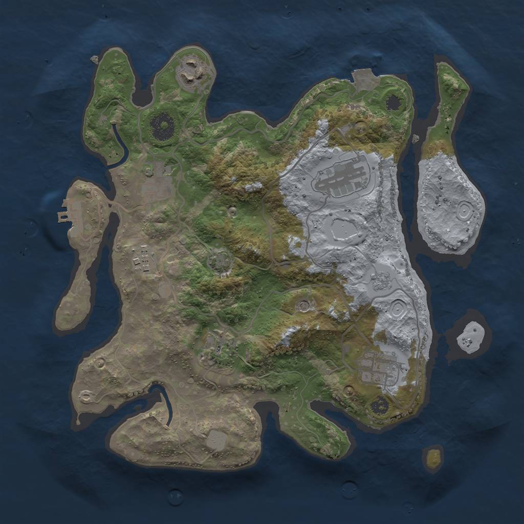Rust Map: Procedural Map, Size: 3000, Seed: 4192630, 13 Monuments