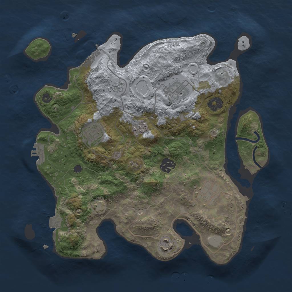 Rust Map: Procedural Map, Size: 3000, Seed: 1412588066, 14 Monuments