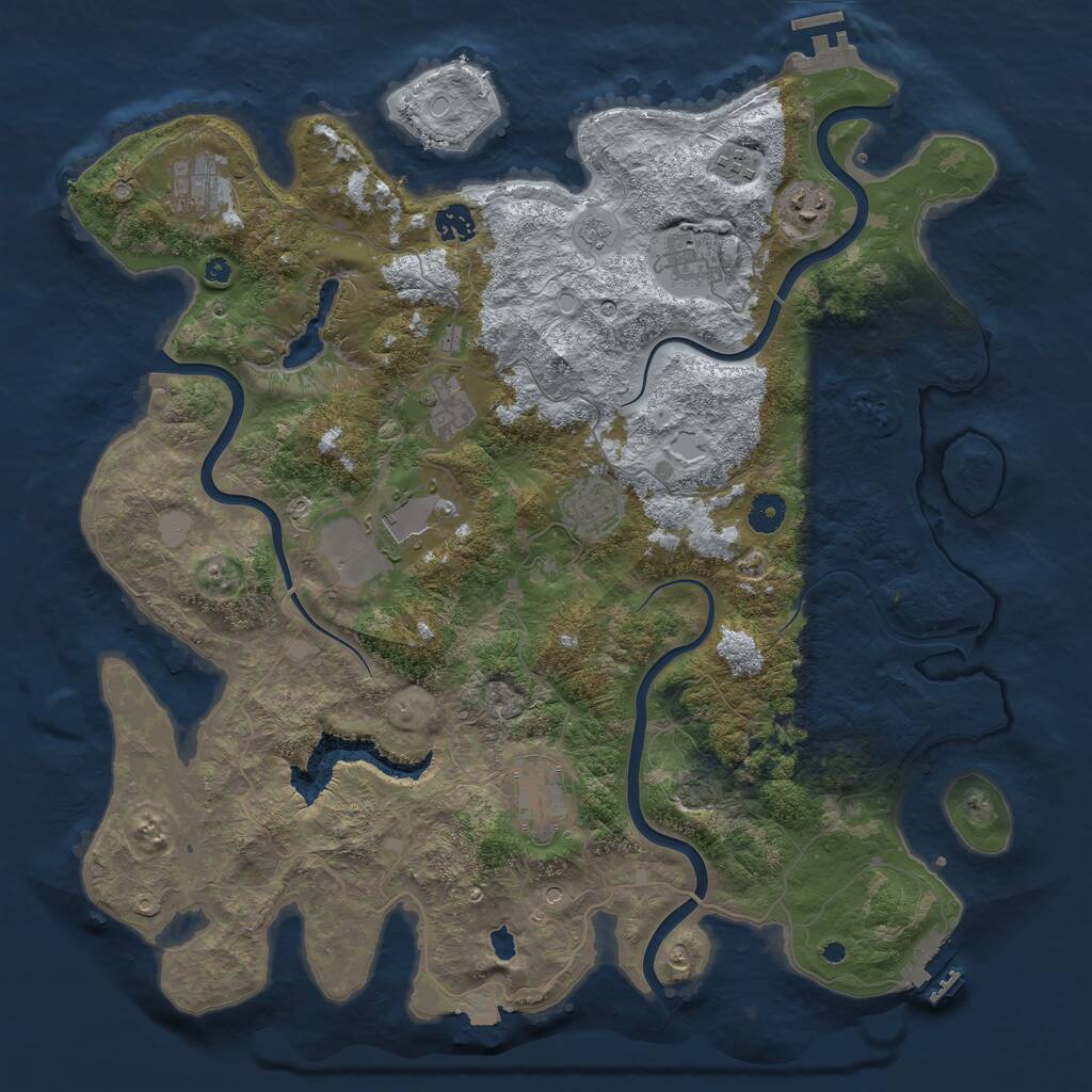 Rust Map: Procedural Map, Size: 4200, Seed: 217052023, 15 Monuments