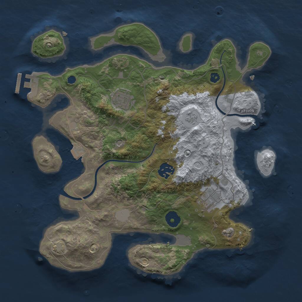 Rust Map: Procedural Map, Size: 3000, Seed: 698755815, 8 Monuments