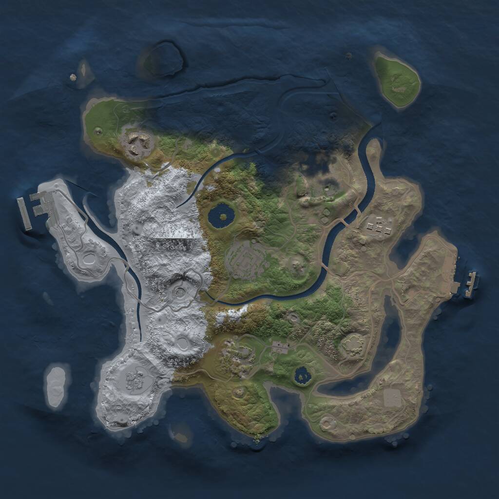 Rust Map: Procedural Map, Size: 3000, Seed: 195542, 11 Monuments