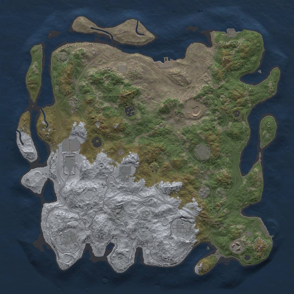 Rust Map: Procedural Map, Size: 4250, Seed: 1131148046, 18 Monuments