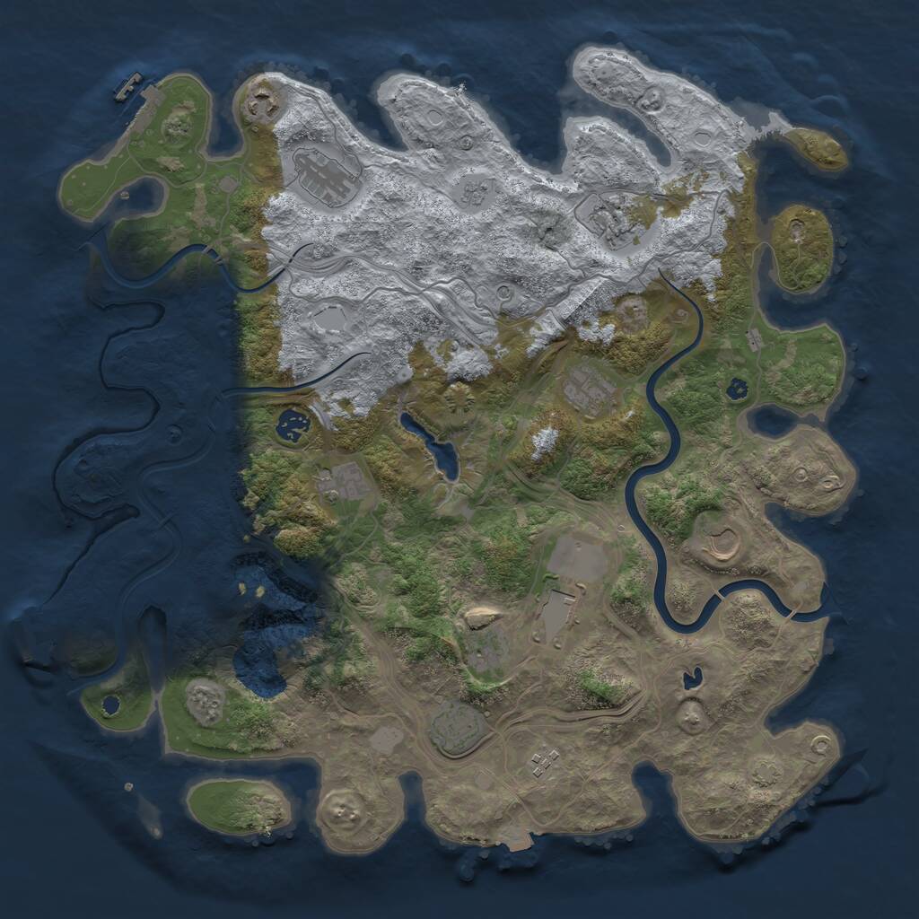 Rust Map: Procedural Map, Size: 4300, Seed: 74621026, 17 Monuments