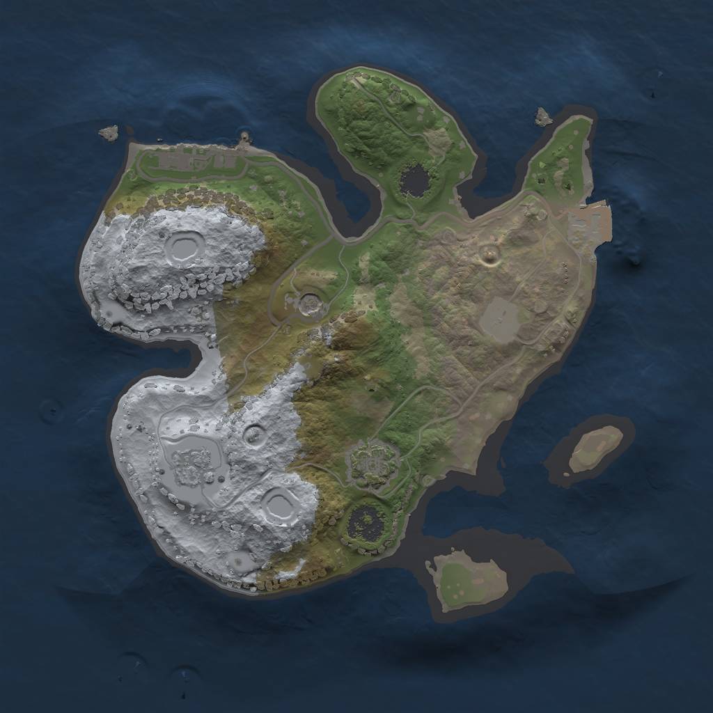 Rust Map: Procedural Map, Size: 2000, Seed: 1064211454, 7 Monuments