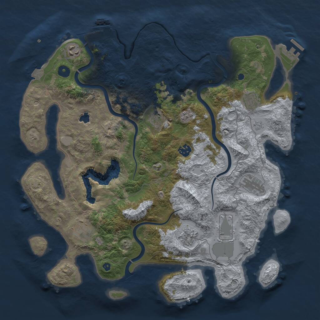 Rust Map: Procedural Map, Size: 4000, Seed: 6098786, 15 Monuments