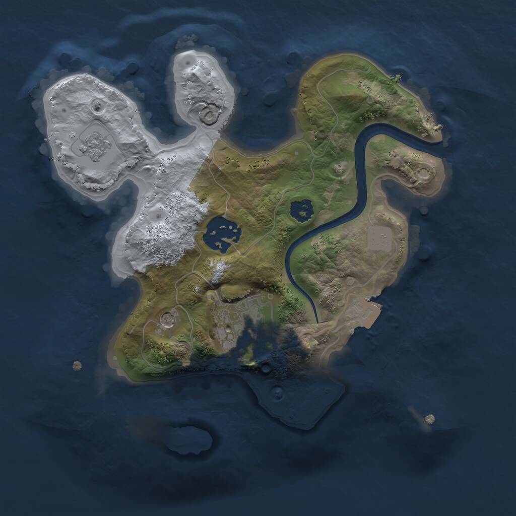 Rust Map: Procedural Map, Size: 2200, Seed: 21, 5 Monuments