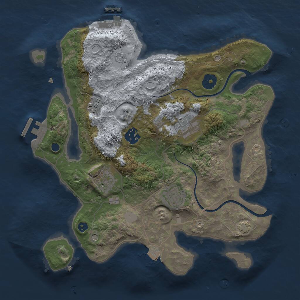 Rust Map: Procedural Map, Size: 3000, Seed: 938075397, 11 Monuments