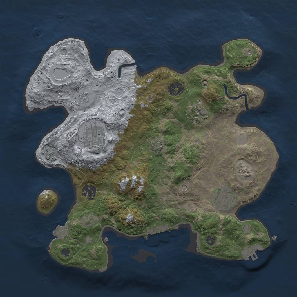 Rust Map: Procedural Map, Size: 3000, Seed: 435345421, 13 Monuments