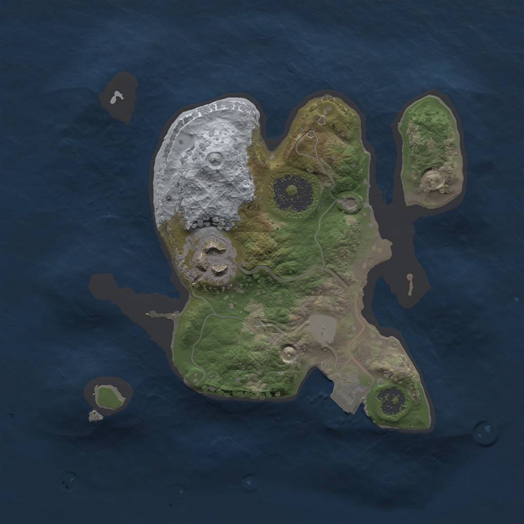 Rust Map: Procedural Map, Size: 2000, Seed: 26466, 4 Monuments