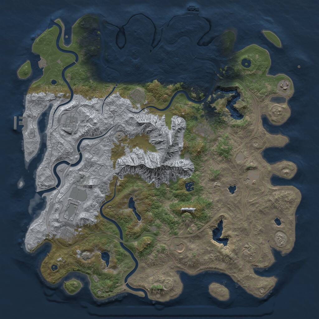 Rust Map: Procedural Map, Size: 5000, Seed: 723147, 17 Monuments