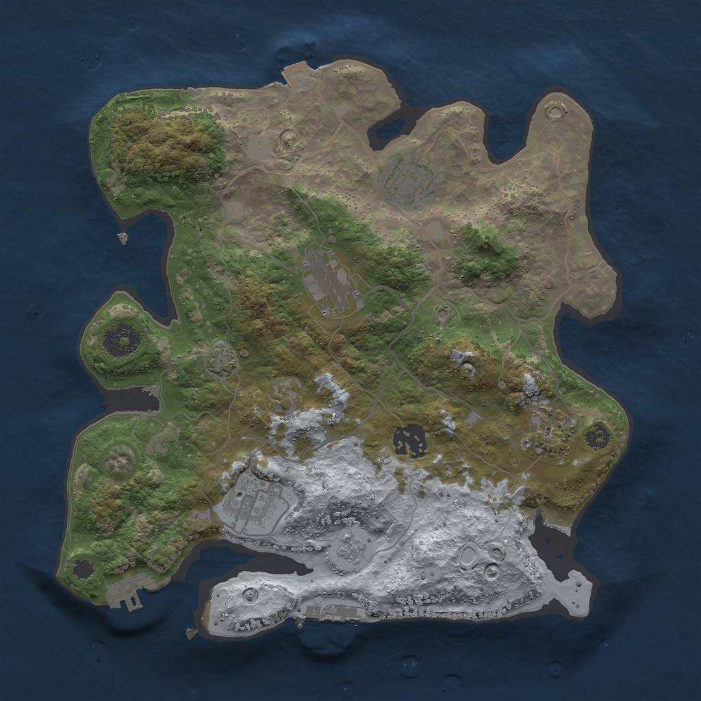 Rust Map: Procedural Map, Size: 3000, Seed: 1743812632, 12 Monuments