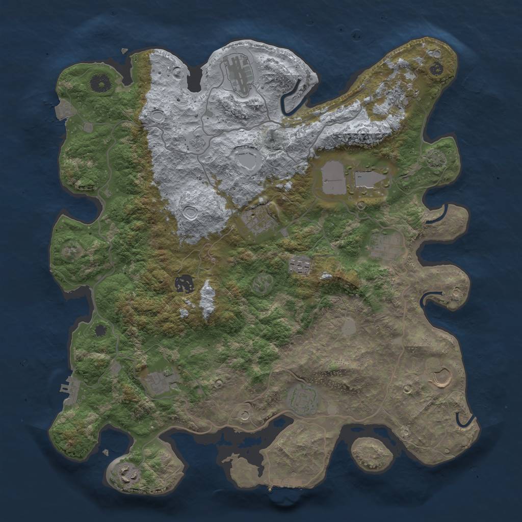 Rust Map: Procedural Map, Size: 4000, Seed: 1136540, 19 Monuments