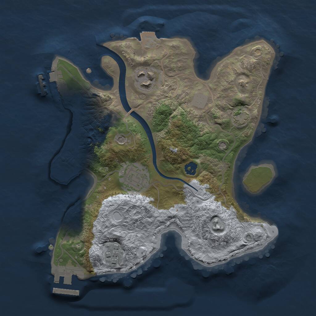 Rust Map: Procedural Map, Size: 2420, Seed: 44444, 8 Monuments