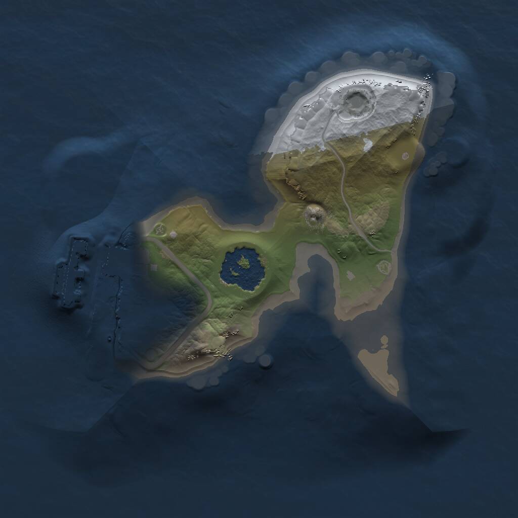 Rust Map: Procedural Map, Size: 1204, Seed: 1, 2 Monuments