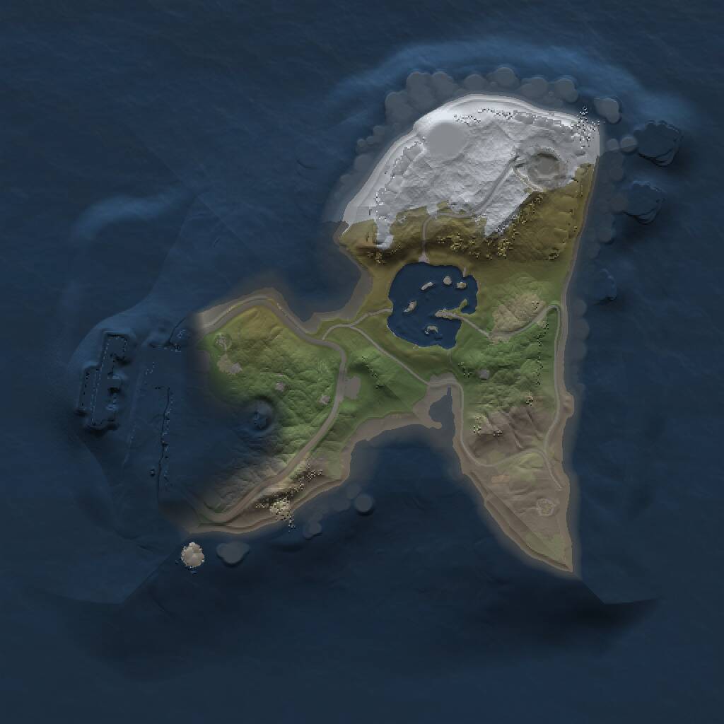 Rust Map: Procedural Map, Size: 1242, Seed: 1, 3 Monuments