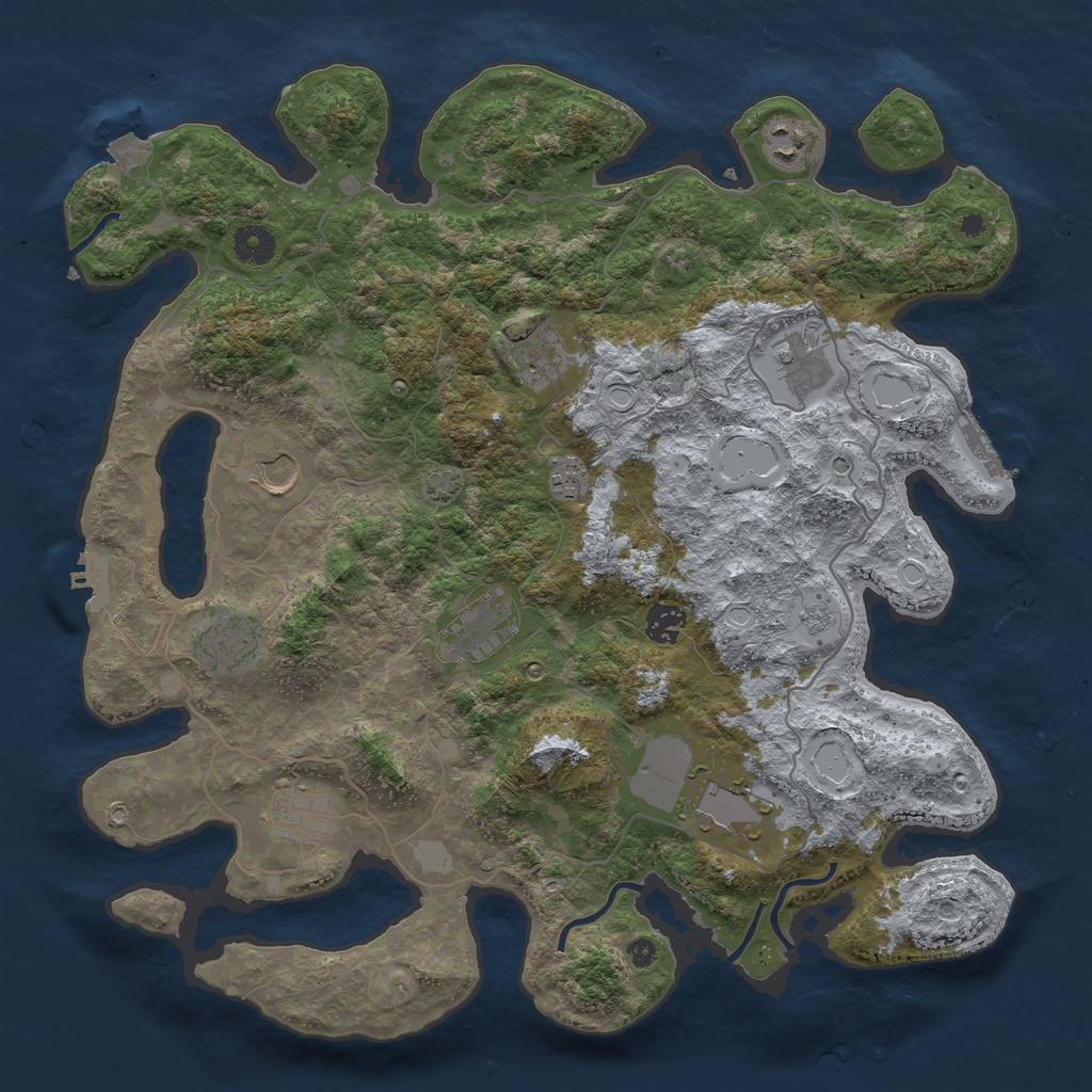 Rust Map: Procedural Map, Size: 4000, Seed: 2051328631, 18 Monuments