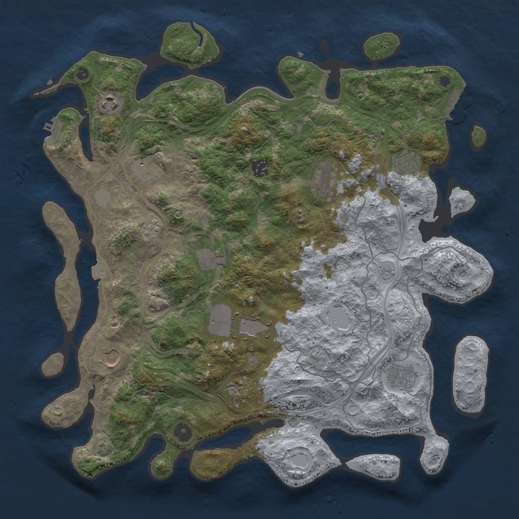 Rust Map: Procedural Map, Size: 4300, Seed: 13309, 19 Monuments