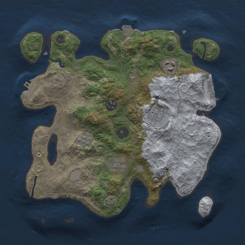 Rust Map: Procedural Map, Size: 3000, Seed: 416675882, 13 Monuments