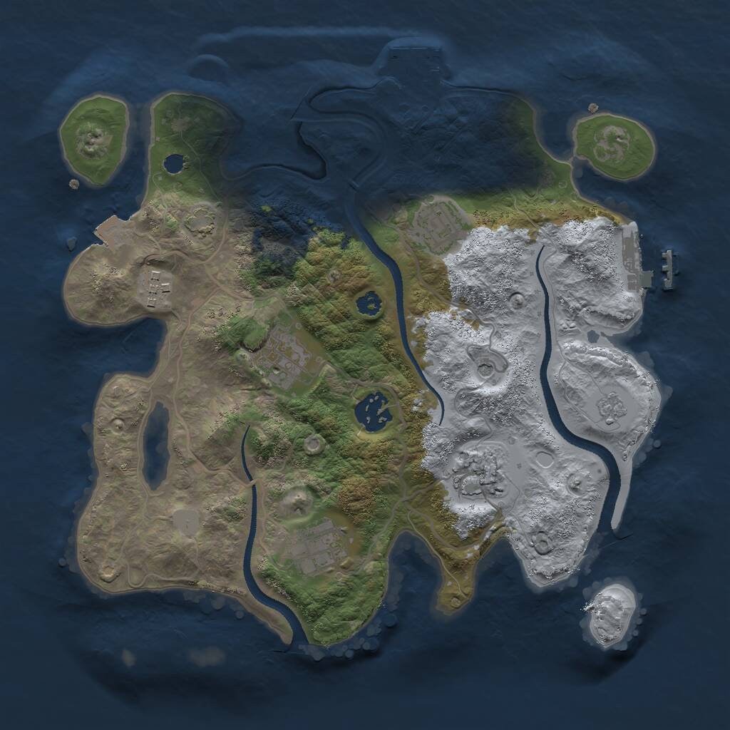 Rust Map: Procedural Map, Size: 3000, Seed: 416675882, 12 Monuments