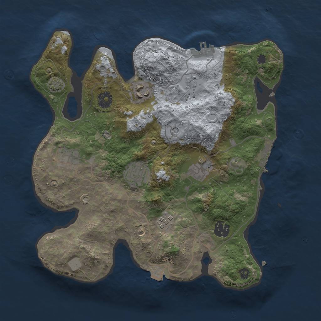 Rust Map: Procedural Map, Size: 3000, Seed: 19915, 14 Monuments