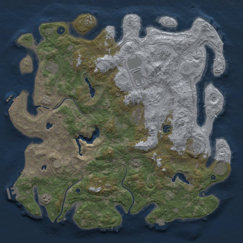 Rust Map: Procedural Map, Size: 4550, Seed: 1441109975, 15 Monuments