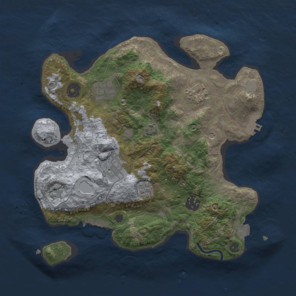 Rust Map: Procedural Map, Size: 3000, Seed: 943578591, 12 Monuments