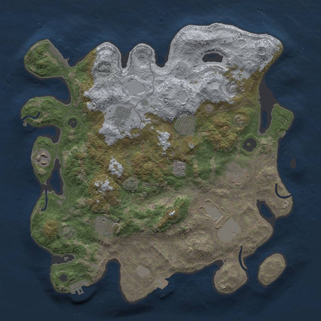 Rust Map: Procedural Map, Size: 3600, Seed: 160524, 16 Monuments