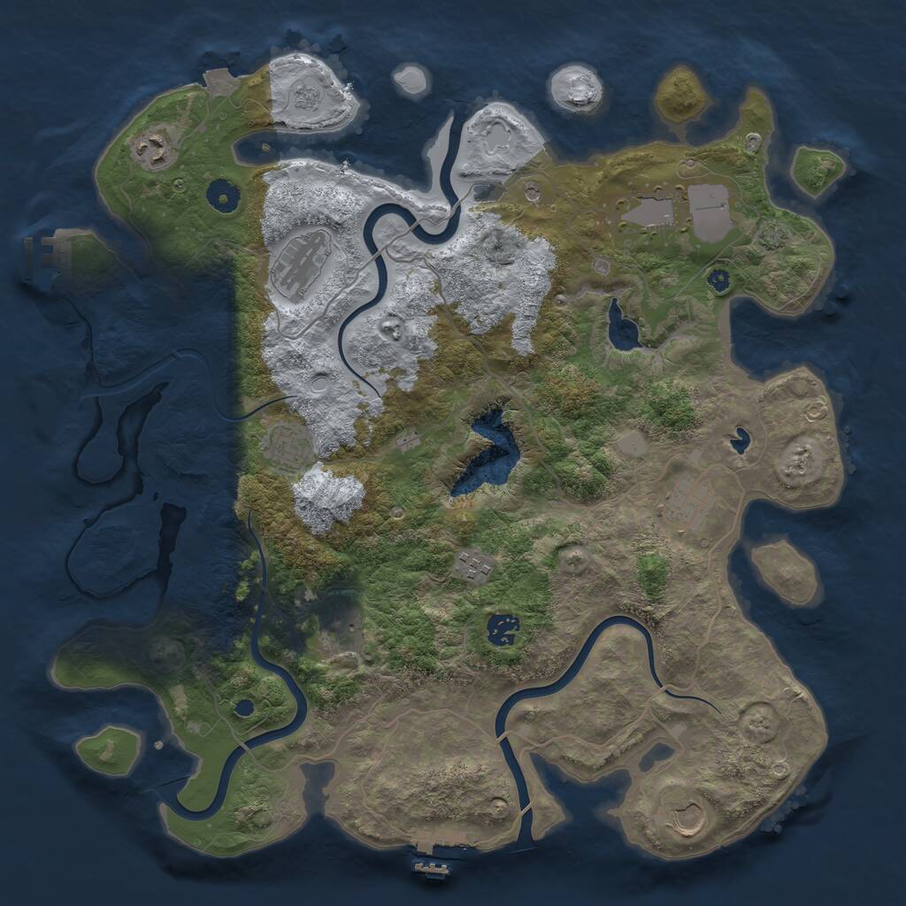 Rust Map: Procedural Map, Size: 4096, Seed: 94947, 15 Monuments