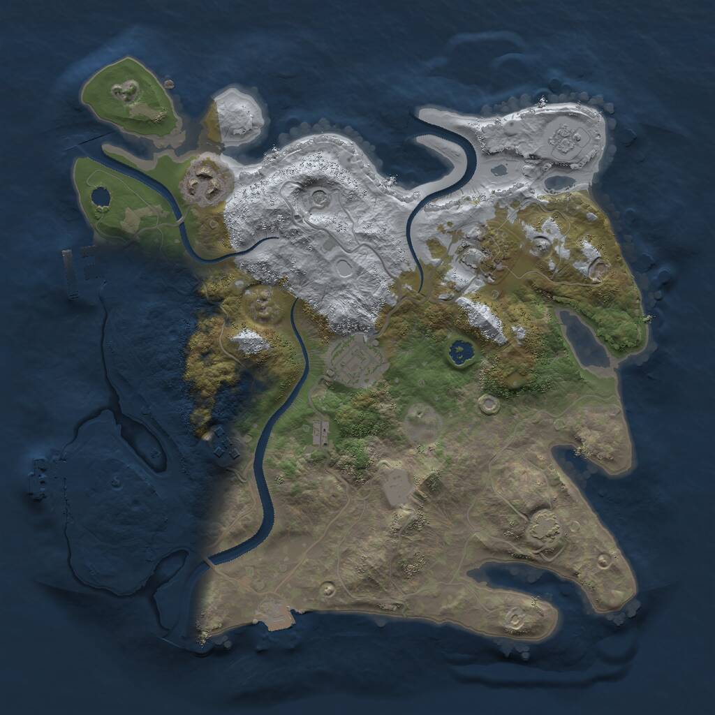 Rust Map: Procedural Map, Size: 3000, Seed: 17202, 10 Monuments