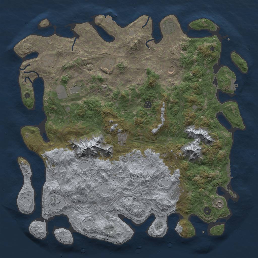 Rust Map: Procedural Map, Size: 5000, Seed: 1585772847, 19 Monuments