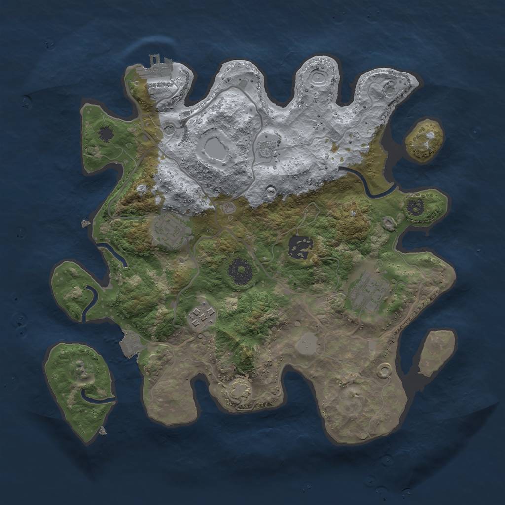 Rust Map: Procedural Map, Size: 3000, Seed: 237811, 11 Monuments